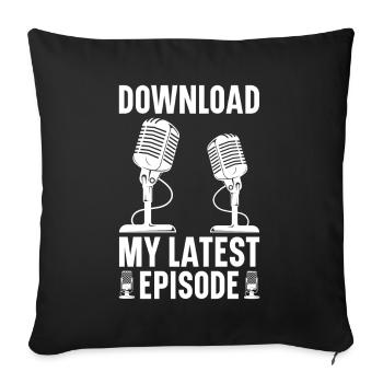 Podcast Animateur Podcasteur Podcasting Podcast Auditeur de podcast - Housse de coussin décorative 45 x 45 cm - noir - Devant