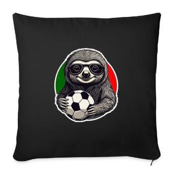 Fußball Fan Faultier mit Sonnenbrille Portugal - Sofakissenbezug 45 x 45 cm - Schwarz - Vorne