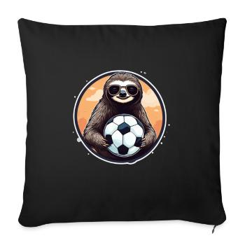 Sloth with Sunglasses Sloth Football Fan - Sofa pillowcase 17,3'' x 17,3'' (45 x 45 cm) - black - Front