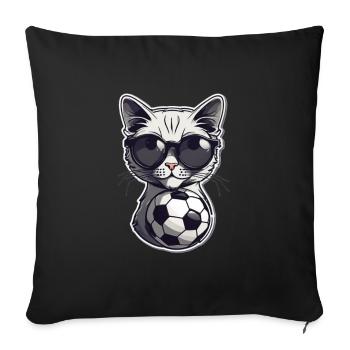 Football Cat Germany Fan Jersey Fan Merchandise - Sofa pillowcase 17,3'' x 17,3'' (45 x 45 cm) - black - Front