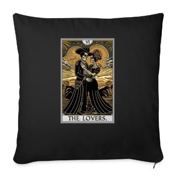 Tarot Cards Tarot Card The Lovers The Lovers - Sofa pillowcase 17,3'' x 17,3'' (45 x 45 cm) - black - Front