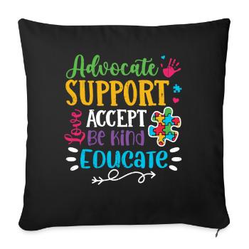 Autism - Sofa pillowcase 17,3'' x 17,3'' (45 x 45 cm) - black - Front