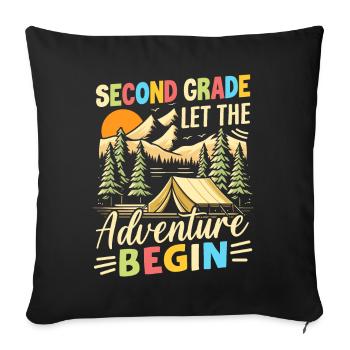 Deuxième année : que l’aventure commence - Housse de coussin décorative 45 x 45 cm - noir - Devant