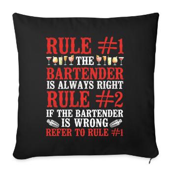 Bartender Mixologist Rule #1 The - Sofa pillowcase 17,3'' x 17,3'' (45 x 45 cm) - black - Front