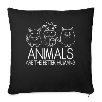 Protection des animaux Vegan Droits des animaux - Housse de coussin décorative 45 x 45 cm - noir - Devant