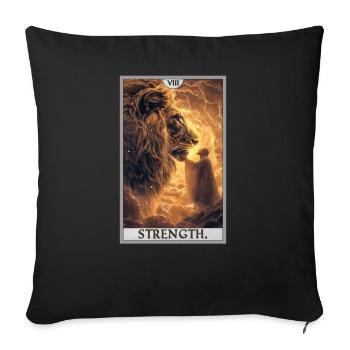 Tarotkarten Tarotkarte Strength Kraft - Sofakissenbezug 45 x 45 cm - Schwarz - Vorne