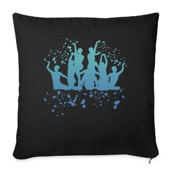 Artistic Swim Team Synchronschwimmen - Sofakissenbezug 45 x 45 cm - Schwarz - Vorne