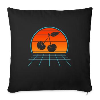 Cherry Cherry Tree Cherry Blossom Fruit Gift - Sofa pillowcase 17,3'' x 17,3'' (45 x 45 cm) - black - Front