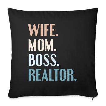 Realtor - Sofa pillowcase 17,3'' x 17,3'' (45 x 45 cm) - black - Front