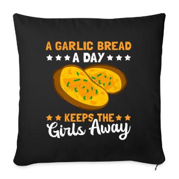 Garlic Bread Garlic Bread Gift - Sofa pillowcase 17,3'' x 17,3'' (45 x 45 cm) - black - Front