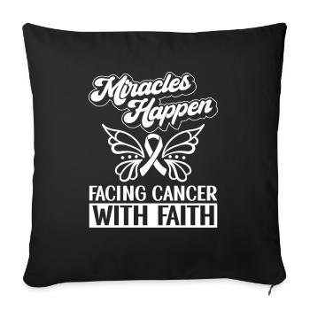 Lung Cancer Awareness Month White Ribbon - Sofa pillowcase 17,3'' x 17,3'' (45 x 45 cm) - black - Front