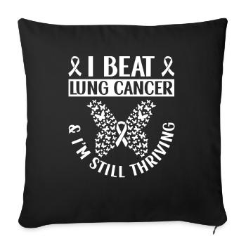 Cancer du poumon Sensibilisation gratuite au cancer du poumon - Housse de coussin décorative 45 x 45 cm - noir - Devant