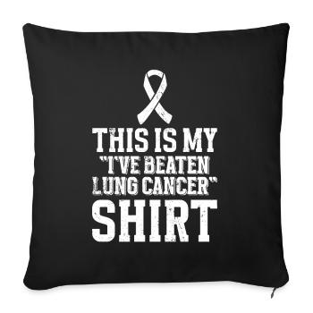 Cancer du poumon Sensibilisation gratuite au cancer du poumon - Housse de coussin décorative 45 x 45 cm - noir - Devant