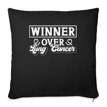 Cancer du poumon Sensibilisation gratuite au cancer du poumon - Housse de coussin décorative 45 x 45 cm - noir - Devant