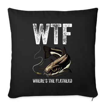 Catfish Angler Catfish Catfishing Catfish Fishing - Sofa pillowcase 17,3'' x 17,3'' (45 x 45 cm) - black - Front