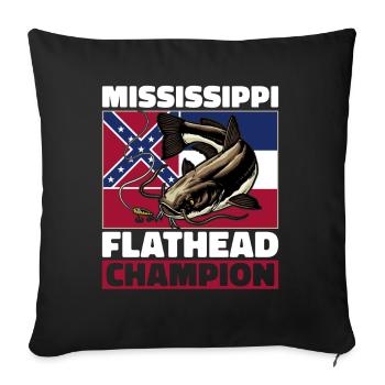 Catfish Angler Catfish Catfishing Catfish Fishing - Sofa pillowcase 17,3'' x 17,3'' (45 x 45 cm) - black - Front