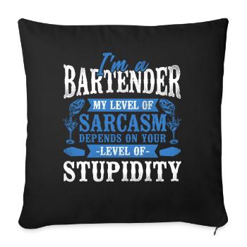 Bartender Mixologist I'm A - Sofa pillowcase 17,3'' x 17,3'' (45 x 45 cm) - black - Front
