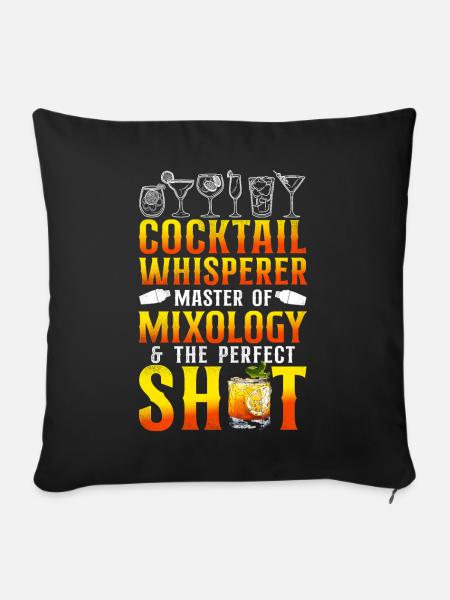 Bartender Mixologist Cocktail - Sofakissenbezug 45 x 45 cm - Schwarz