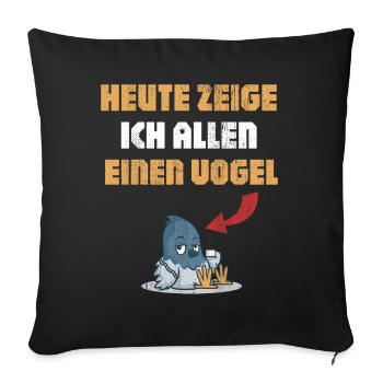 Oiseau pour les farceurs et les amateurs d’humour nerd - Housse de coussin décorative 45 x 45 cm - noir - Devant
