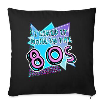 Retro 1980's 80s Vintage - Sofa pillowcase 17,3'' x 17,3'' (45 x 45 cm) - black - Front