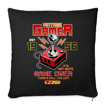 Vintage Gamer Since 1956 Funny Birthday Gaming - Sofa pillowcase 17,3'' x 17,3'' (45 x 45 cm) - black - Front