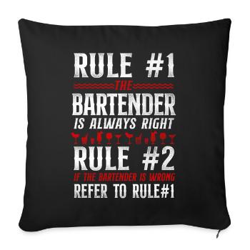 Barman Mixologue Règlement du bar - Housse de coussin décorative 45 x 45 cm - noir - Devant