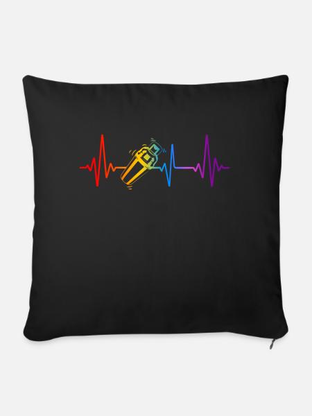 Bartender Mixologist Heartbeat - Sofakissenbezug 45 x 45 cm - Schwarz