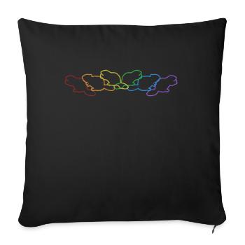 Beaver LGBT Rainbow Castor Canadensis North - Sofa pillowcase 17,3'' x 17,3'' (45 x 45 cm) - black - Front