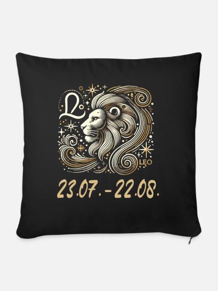 Himmlischer Löwe Sternzeichen - Sofakissenbezug 45 x 45 cm - Schwarz