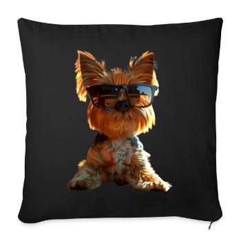Yorkshire Terrier Dog Lover Cute Yorkie - Sofa pillowcase 17,3'' x 17,3'' (45 x 45 cm) - black - Front