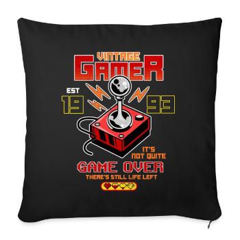 Vintage Gamer Since 1993 Funny Birthday Gaming - Sofa pillowcase 17,3'' x 17,3'' (45 x 45 cm) - black - Front