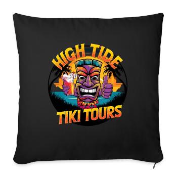 Tiki Kultur Maori Maske für einen Tkik Fans - Sofakissenbezug 45 x 45 cm - Schwarz - Vorne
