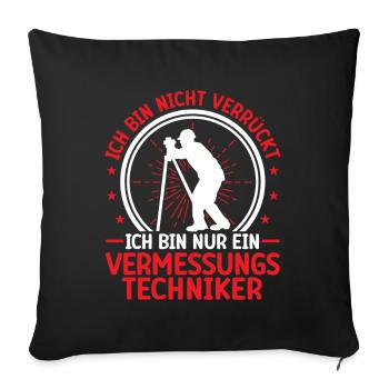 Géomètre, pas arpenteur fou - Housse de coussin décorative 45 x 45 cm - noir - Devant