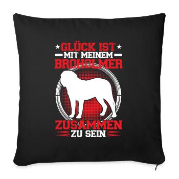 Avec mon Broholmer, son Broholmer - Housse de coussin décorative 45 x 45 cm - noir - Devant