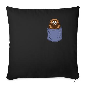 Poche poitrine castor Eurasian Castor Canadensis - Housse de coussin décorative 45 x 45 cm - noir - Devant