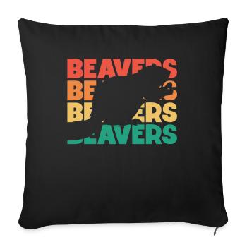 Beavers Retro Text Castor Canadensis North - Sofa pillowcase 17,3'' x 17,3'' (45 x 45 cm) - black - Front