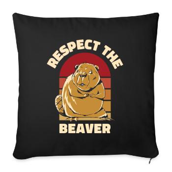 Respect Le Castor Eurasien Castor Canadensis - Housse de coussin décorative 45 x 45 cm - noir - Devant