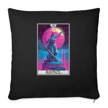 Cartes de tarot Carte de tarot Justice Justice - Housse de coussin décorative 45 x 45 cm - noir - Devant