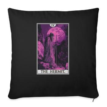 Cartes de tarot Carte de tarot L’Ermite L’Ermite - Housse de coussin décorative 45 x 45 cm - noir - Devant
