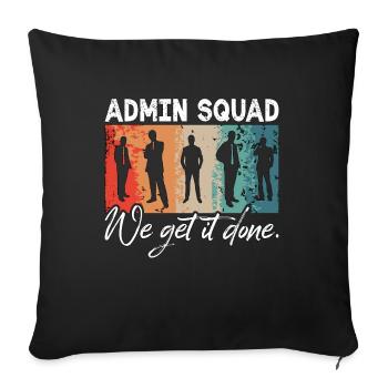 Admin Assistant Admin Squad We Get Retro Secretary - Sofa pillowcase 17,3'' x 17,3'' (45 x 45 cm) - black - Front
