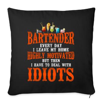 Bartender Mixologist Bartender - Sofa pillowcase 17,3'' x 17,3'' (45 x 45 cm) - black - Front