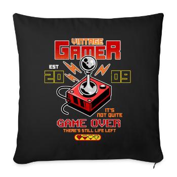 Vintage Gamer Since 2009 Funny Birthday Gaming - Sofa pillowcase 17,3'' x 17,3'' (45 x 45 cm) - black - Front