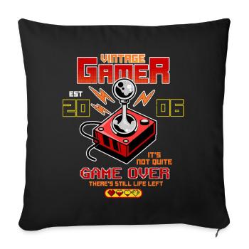 Vintage Gamer Since 2006 Funny Birthday Gaming - Sofa pillowcase 17,3'' x 17,3'' (45 x 45 cm) - black - Front
