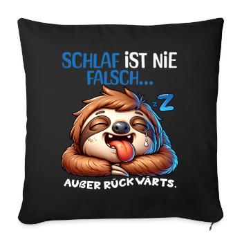 I'm Tired Lazy Funny Pajamas Morning Grouches - Sofa pillowcase 17,3'' x 17,3'' (45 x 45 cm) - black - Front