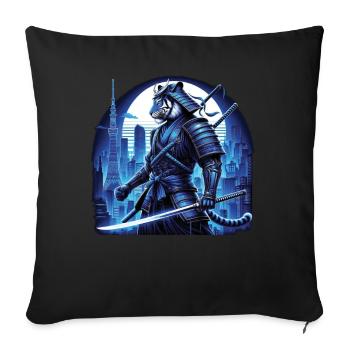 Samouraï Ronin épée guerrier de combat cadeau - Housse de coussin décorative 45 x 45 cm - noir - Devant
