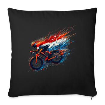 Cycling shirt Dutch Pride Dutch flag - Sofa pillowcase 17,3'' x 17,3'' (45 x 45 cm) - black - Front