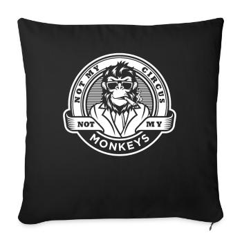 Pas mon cirque, pas mes singes ! - Housse de coussin décorative 45 x 45 cm - noir - Devant