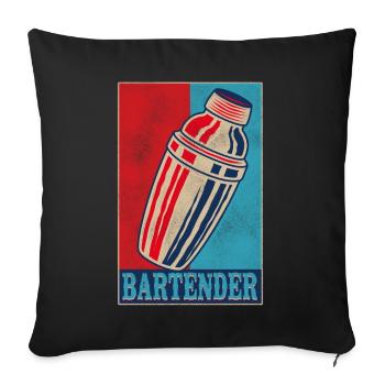 Barman Mixologue Rétro Vintage - Housse de coussin décorative 45 x 45 cm - noir - Devant