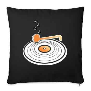 Vinyl Record Player Disk Jockey - Sofakissenbezug 45 x 45 cm - Schwarz - Vorne