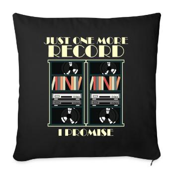 Vinyl Shelf Record Player Disk Jockey - Sofakissenbezug 45 x 45 cm - Schwarz - Vorne